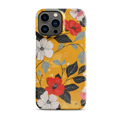 Yellow Floral Snap case for iPhone