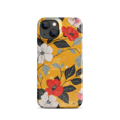 Yellow Floral Snap case for iPhone