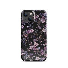 Black Floral Snap case for iPhone