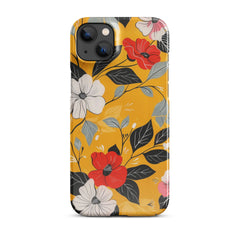 Yellow Floral Snap case for iPhone