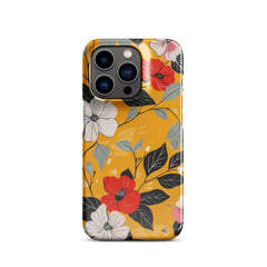 Yellow Floral Snap case for iPhone