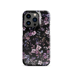 Black Floral Snap case for iPhone