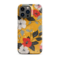 Yellow Floral Snap case for iPhone