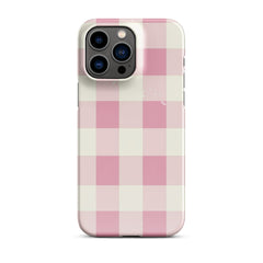 Pink Check Snap case for iPhone