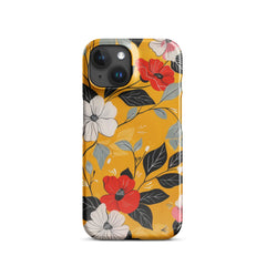 Yellow Floral Snap case for iPhone