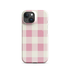 Pink Check Snap case for iPhone