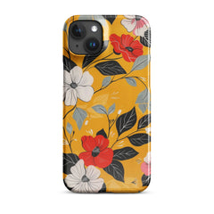 Yellow Floral Snap case for iPhone