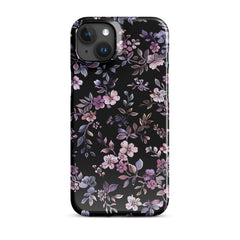 Black Floral Snap case for iPhone