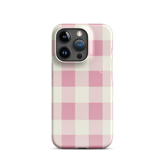 Pink Check Snap case for iPhone