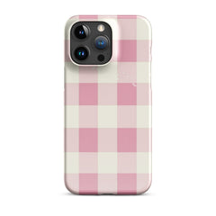 Pink Check Snap case for iPhone