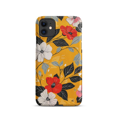 Yellow Floral Snap case for iPhone