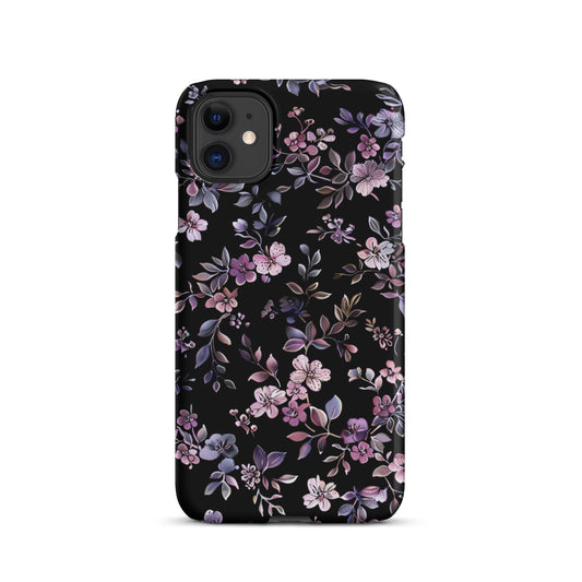 Black Floral Snap case for iPhone