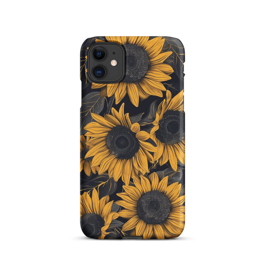 Sunflower Black Snap case for iPhone