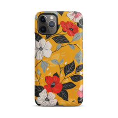 Yellow Floral Snap case for iPhone