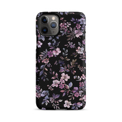 Black Floral Snap case for iPhone