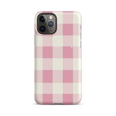 Pink Check Snap case for iPhone