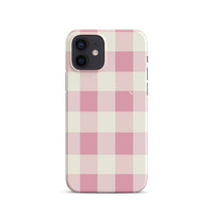 Pink Check Snap case for iPhone