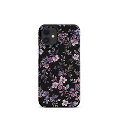 Black Floral Snap case for iPhone