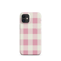 Pink Check Snap case for iPhone