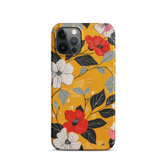 Yellow Floral Snap case for iPhone