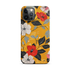 Yellow Floral Snap case for iPhone