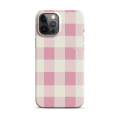 Pink Check Snap case for iPhone