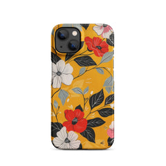 Yellow Floral Snap case for iPhone