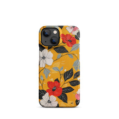 Yellow Floral Snap case for iPhone