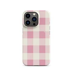 Pink Check Snap case for iPhone