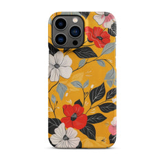 Yellow Floral Snap case for iPhone