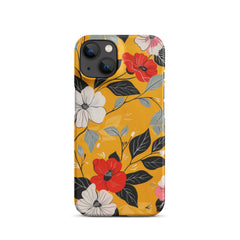 Yellow Floral Snap case for iPhone