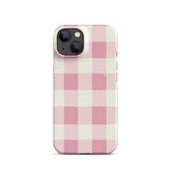 Pink Check Snap case for iPhone