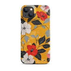 Yellow Floral Snap case for iPhone