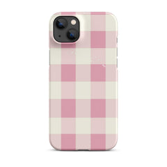 Pink Check Snap case for iPhone