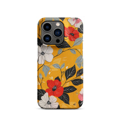 Yellow Floral Snap case for iPhone