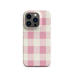 Pink Check Snap case for iPhone