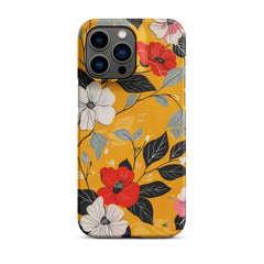 Yellow Floral Snap case for iPhone