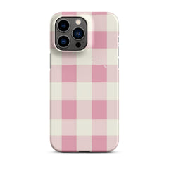 Pink Check Snap case for iPhone