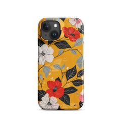 Yellow Floral Snap case for iPhone