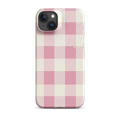 Pink Check Snap case for iPhone