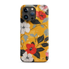 Yellow Floral Snap case for iPhone