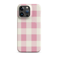 Pink Check Snap case for iPhone