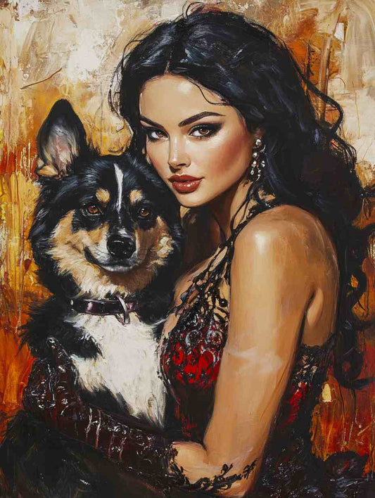 Sexy Lady & Dog Poster