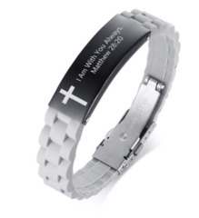 Christian Bible Verse Grey Motivational  Bracelet