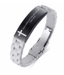 Christian Bible Verse Grey Motivational  Bracelet