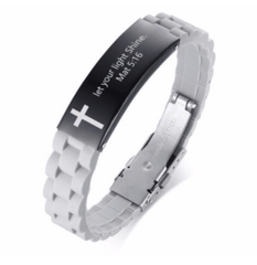 Christian Bible Verse Grey Motivational  Bracelet