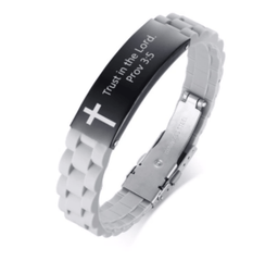 Christian Bible Verse Grey Motivational  Bracelet