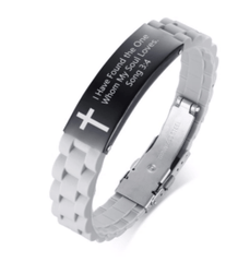 Christian Bible Verse Grey Motivational  Bracelet