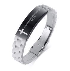 Christian Bible Verse Grey Motivational  Bracelet