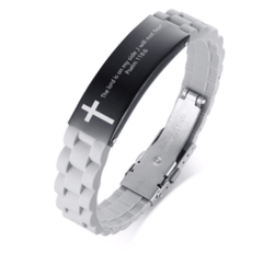 Christian Bible Verse Grey Motivational  Bracelet